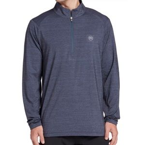 travis mathew men’s 1/4 zip long sleeve pullover in navy